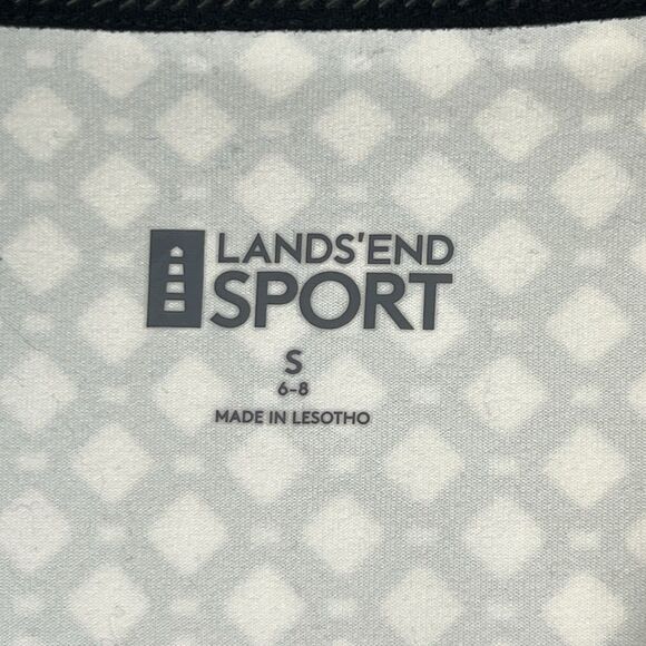 Lands’ End Sport Black White Geo Print 1/4 Zip Active Pullover Women’s Small - Picture 8 of 10